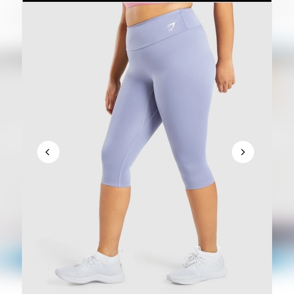 NWT Gymshark Training Cropped Leggings  Light Blue - Picture 3 of 8